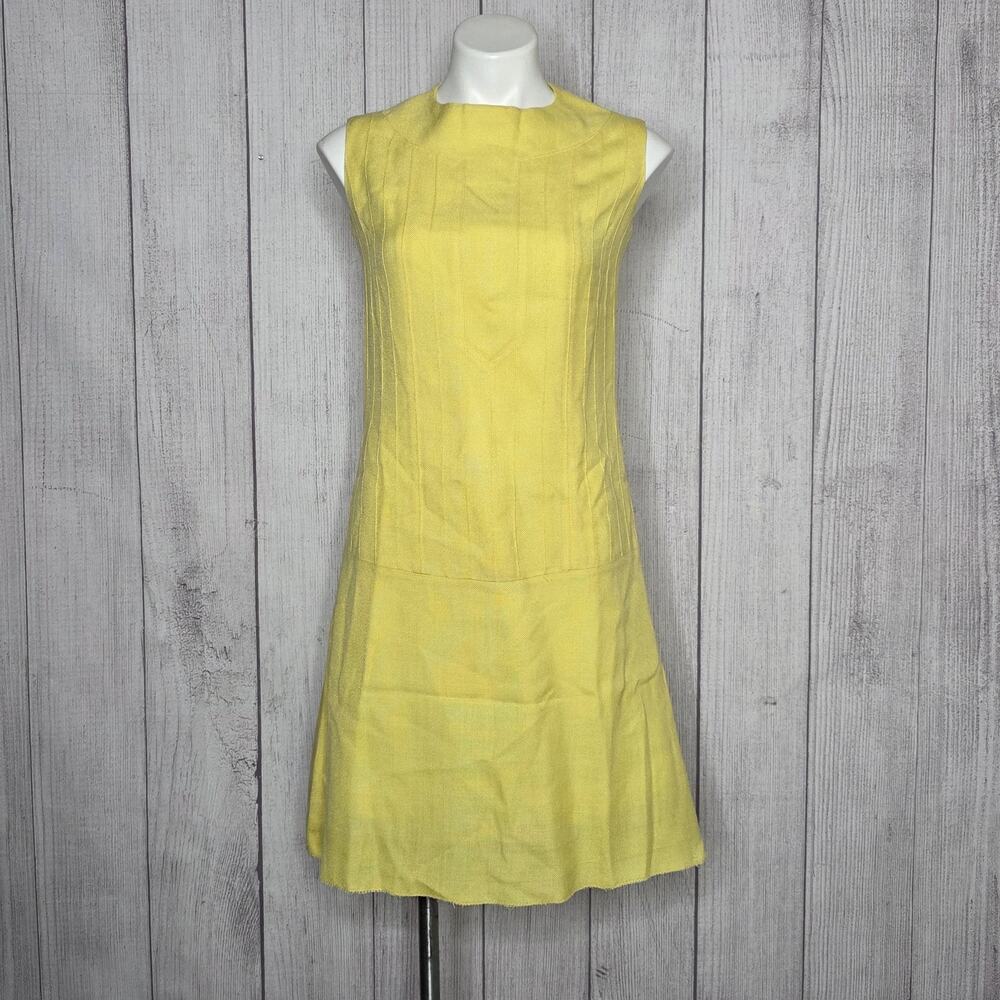 1960s Patricia Claire Yellow Mod Shift Dress France Côte d’Azur (S/M)